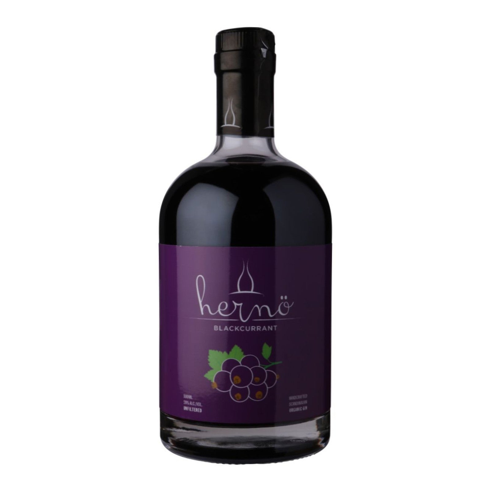 Hernö Blackcurrent Gin 500 ml flaske 28 %