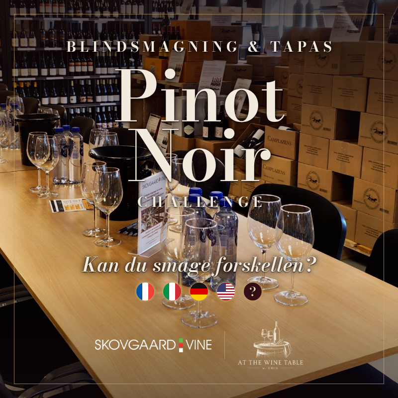 Pinot Noir Challenge – blindsmagning & tapas d. 30/10-26 kl. 17.30