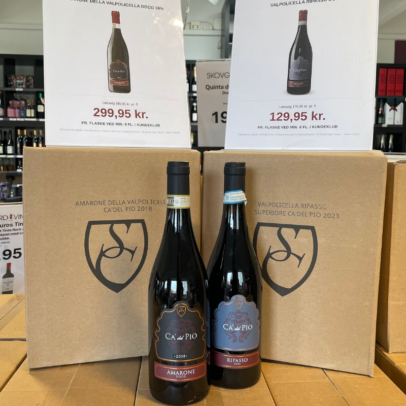 6 flasker San Cassiano Ca' del Pio Amarone a' kr. 299,95 +6 fl. Ripasso u.b.